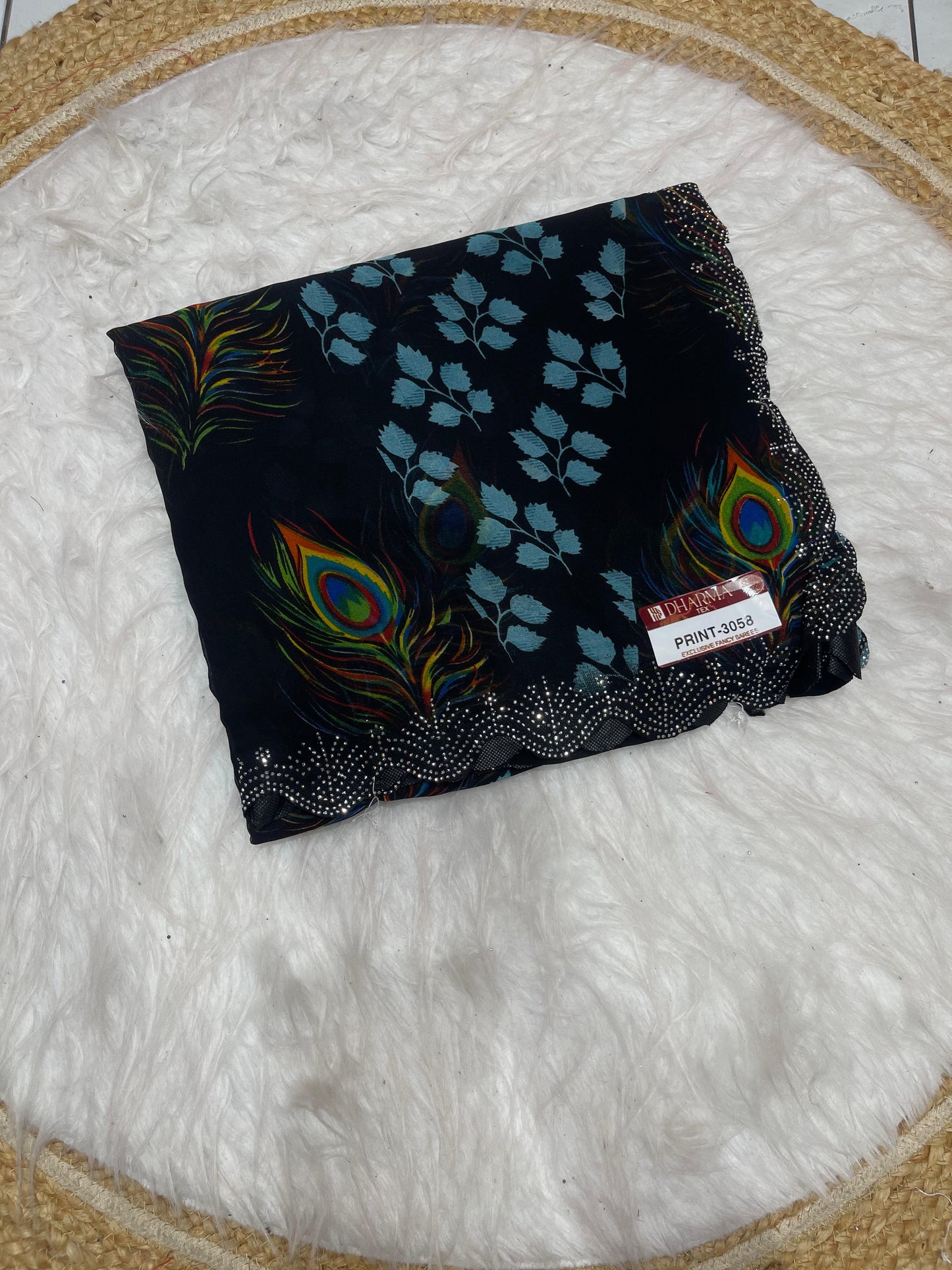 PRINT-3058 HEAVY PRINTED SAREE WITH BEAUTIFUL MORPANKH PRINT FOR UPCOMING FESTIVALS