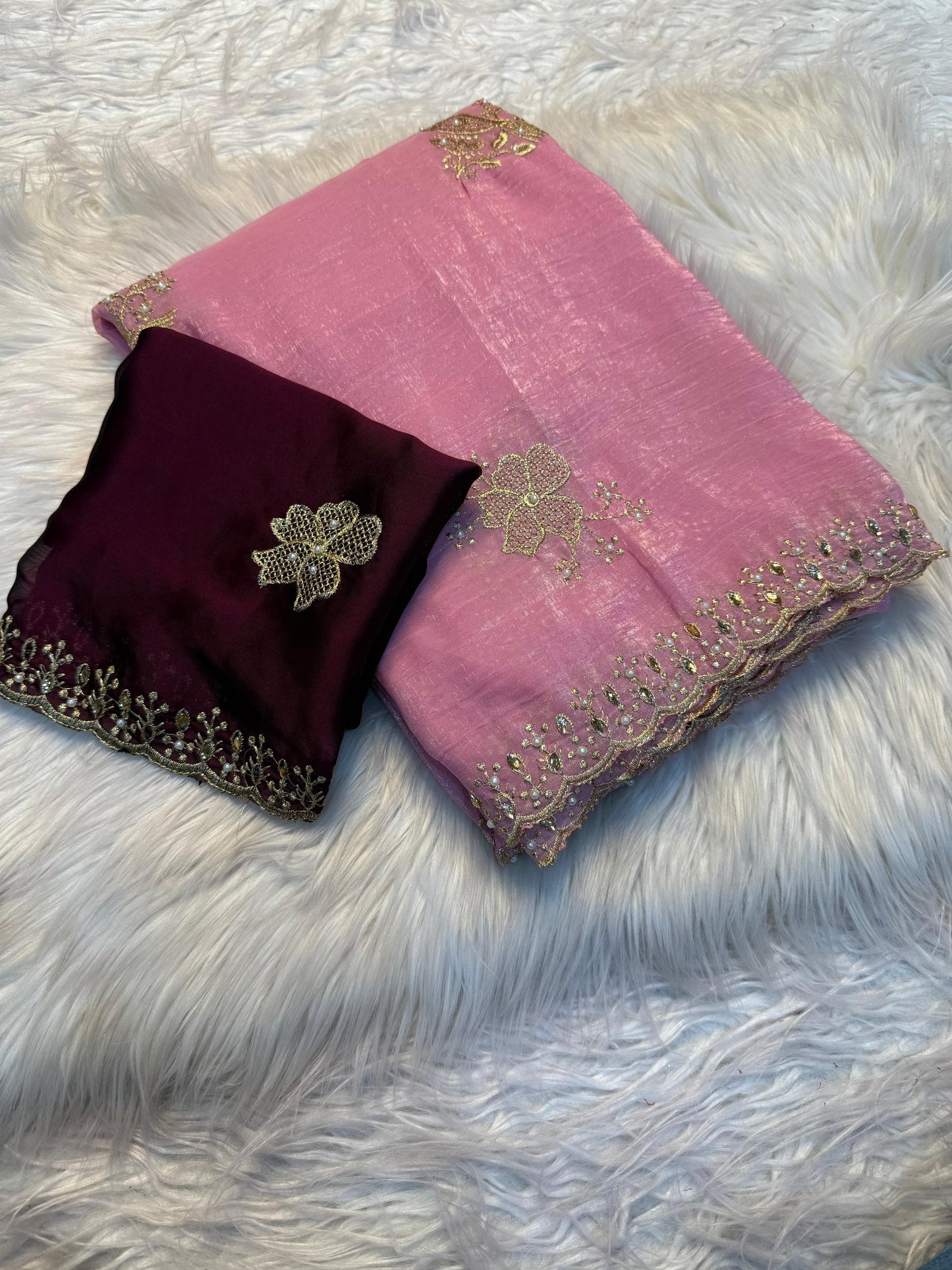 NN-2045 CRUNCHY silk with beautiful embroidery C-pallu work with full of elegance and moti work allover saree with Rangoli silk with blooming colours with heavy embroidary blouse