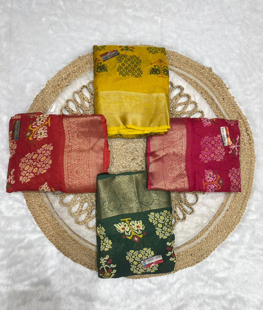 KAS-RAM-LAKHAN-5 FANCY PEACOCK PRINT SAREE WITH JACKQAURD BORDER