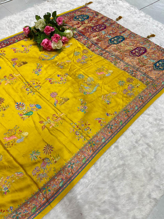AJ-POSITION-BOSS GAJJI SILK SAREE WITH REAL PURE POSITION PRINT SAREE BEAUTFIUL VISCOS PALLU WITH HEAVY BODY DESIGN WITH 6.50 MTR CUT SUPER TRENDING PRODUCT