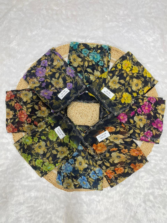 SV-7059 CHIFFON SAREE WITH BLACK COMMON WITH SIROSKI ALL OVER