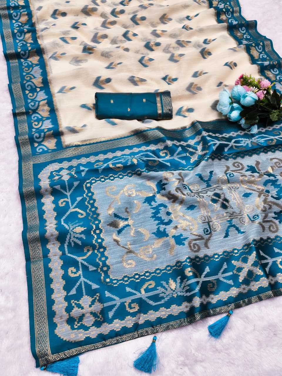 CT-LATIKA COTTON SILK SAREE WITH TRENDING WEAVING DESIGN WITH PESTAL COLOR MATCHING