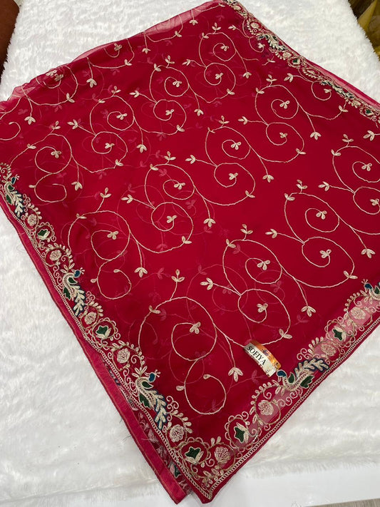 KAS-SOFIYA BLOOMING SAREE WITH HEAVY PITHA CODING WORK HANDWORK WITH PEACOCK DESIGN MULTI THREAD WORK