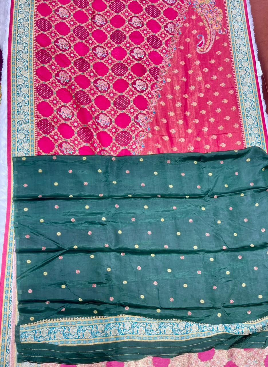 AJ-POSITION LATA POSITION SAREE WITH REAL POSITION PRINT WITH RICH PALLU AND HEAVY BODY LATKAN PIPING