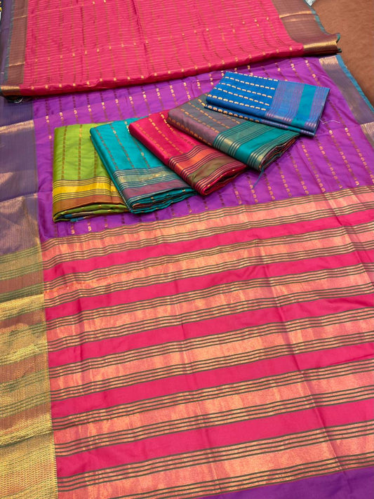 AJ-ROSE GOLD-A SOFT SILK SAREE WITH COPPER JAREE WITH RICH PALLU DEISGN WITH CONTINUE WEAVING DESIGN WITH CONTRAST BLOUSE