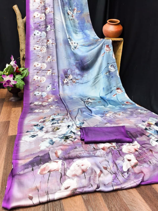 DP-4016 SATIN FOIL SAREE WITH BEAUTIFUL CATLOG DESIGNS WITH 6.30 MTR CUT