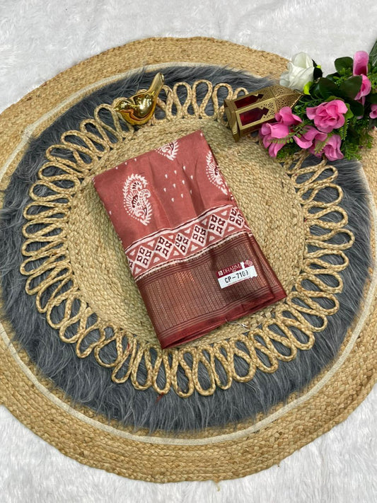 CP-7109 DOLA SILK SAREE WITH BEAUTIFUL RICH PALLU AND BEAUTIFUL DESIGN WITH JACQUARD BORDER WITH BEAUTIFUL BLOUSE