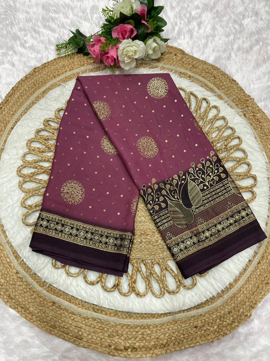 PRINT-3184 Star georgette fabric saree with rich pallu and beautiful premium design with butta and foil work allover saree with padding discharge and blouse