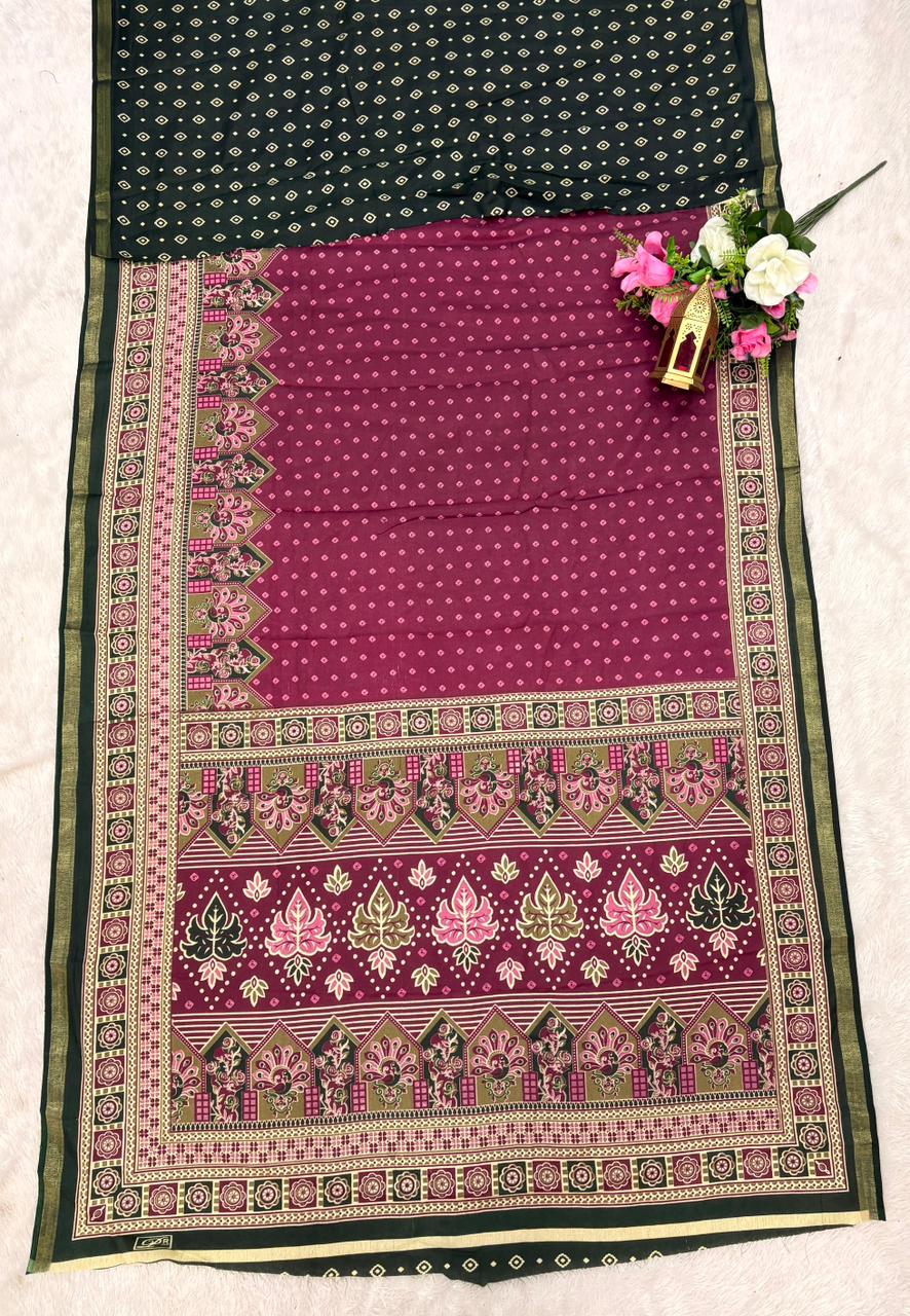 CP-7132 MAL COTTON FABRIC SAREE WITH BEAUTIFUL DESIGN ON PALLU WITH BUTTI BLOUSE AND TRENDING SAREE