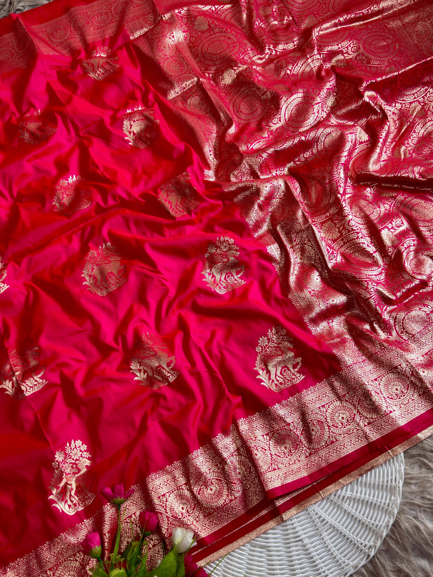 SA-7069 SOFT SILK SAREE WITH BEAUTIFUL BANARASI JAREE WITH HIRAN DESIGN