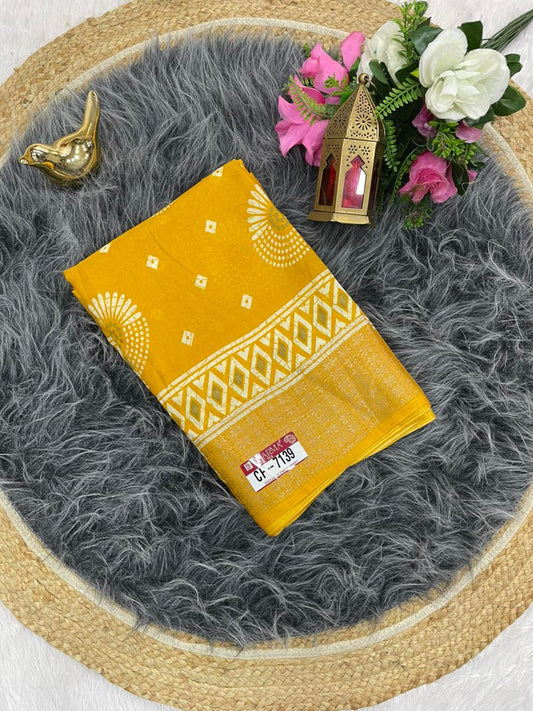 CP-7139 DOLA SAREE WITH BEAUTIFUL RICH PALLU AND BEAUTIFUL DESIGN WITH JACQUARD BORDER WITH BEAUTIFUL BLOUSE