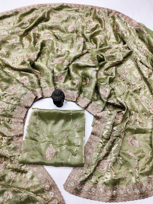 DF-MAMTA SATIN SILK FABRIC SAREE WITH BEAUTIFUL DESIGN WITH HEAVY JARKAN WORK ON SAREE WITH HEAVY EMBROIDERY WORK DESIGN WITH ALL ALL OVER ON SAREE WITH HEAVY BLOUSE
