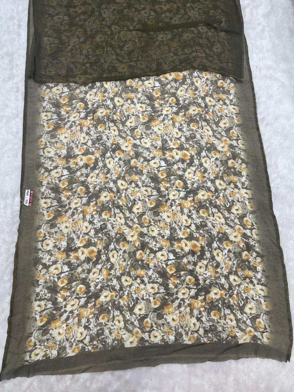PRINT-3250 RENIYAL FABRIC SAREE WITH BEAUTIFUL FLORAL PRINT WITH SOFT FABRIC