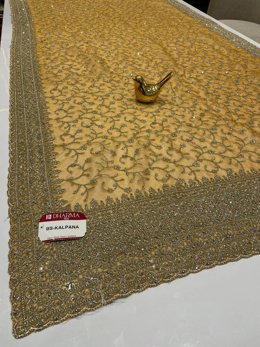 BS-KALPANA PREMIUM NET FABRIC SAREE WITH HEAVY JHAL DESIGN WITH HEAVY EMBROIDERY WORK WITH DIAMOND WORK AND HEAVY BLOUSE