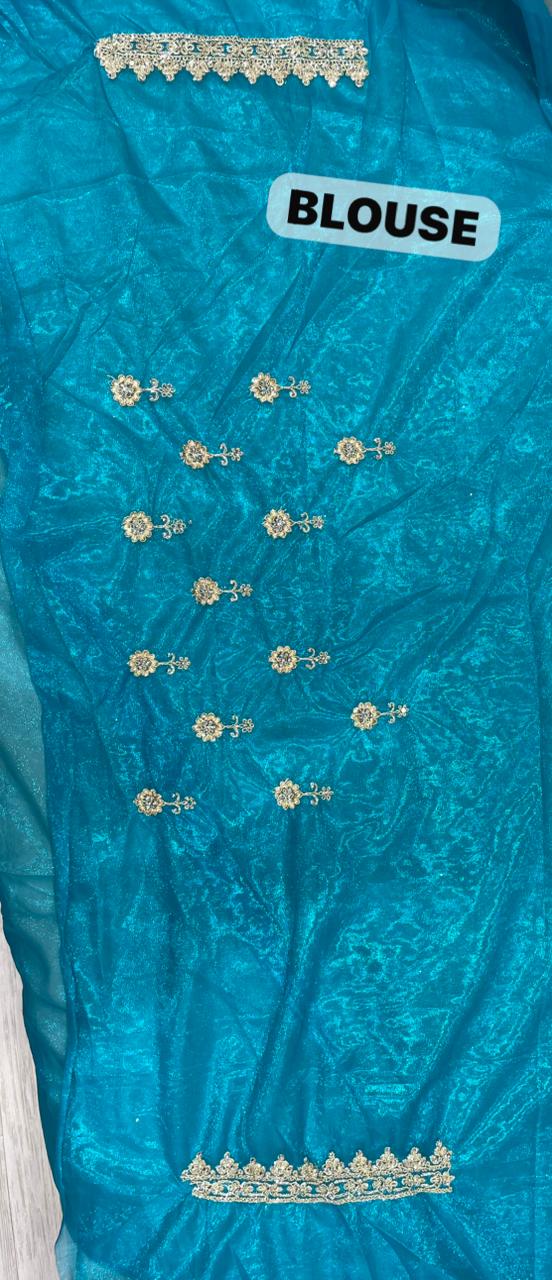 BS-SAROJNI DARK PREMIUM NET FABRIC SAREE WITH HEAVY JHAL DESIGN WITH HEAVY EMBROIDERY WORK WITH DIAMOND WORK AND HEAVY BLOUSE