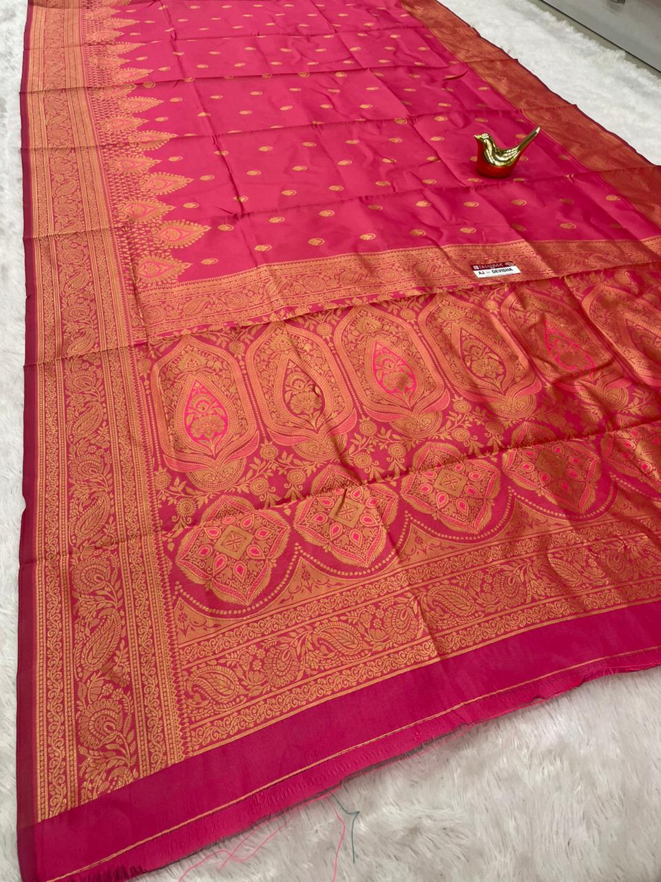 AJ-DEVISHA LITCHI KOTA FABRIC SAREEE WITH RICH PALLU DEISGN WITH BLOUSE