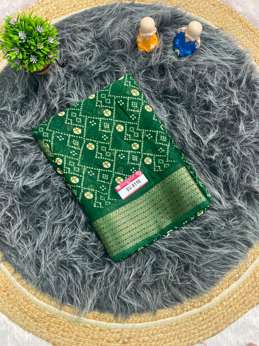 SV-8116 MAL COTTON FABRIC SAREE WITH RICH PALLU DESIGN WITH BEAUTIFUL PRINT WITH BLOUSE