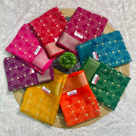 SV-8116 MAL COTTON FABRIC SAREE WITH RICH PALLU DESIGN WITH BEAUTIFUL PRINT WITH BLOUSE