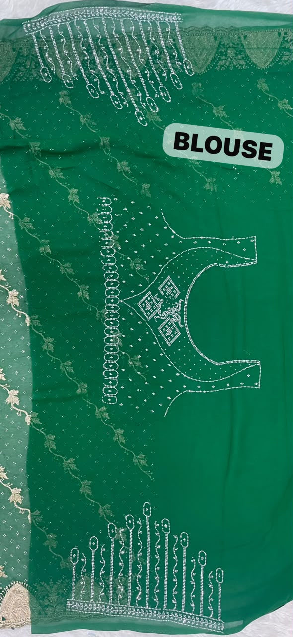 BS-KALASH-2 FANCY FABRIC SAREE EMBROIDERY WORK WITH SIROSKI WORK ALL OVER ON SAREE WITH HEAVY BLOUSE