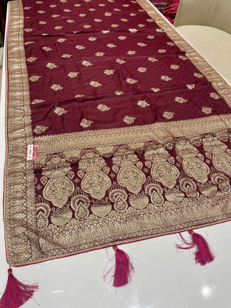 RD-ANARKALI-14 FANCY D DOLA SILK FABRIC SAREE WITH RICH PALLU DESIGN WITH BEAUTIFUL DESIGN WITH PIPING AND LATKAN WITH BLOUSE