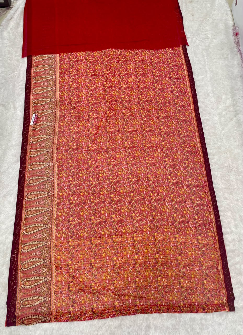 NT-MANISHA-2 STAR GEORGETTE FABRIC SAREE WITH BEAUTIFUL CARRY DESUGN WITH HEAVY DESIGN ON BODY WITH BLOUSE