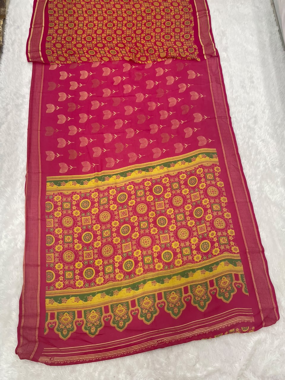 NC-0003 ZOMATO ZARI FABRIC SAREE WITH RICH PALLU PRINT WITH FLORAL DESIGN ON BODY WITH BLOUSE
