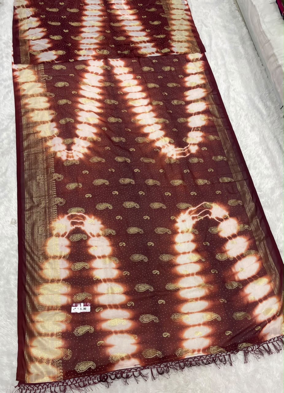 AT-DAMINI DANI MURGA FABRIC SAREE WITH BEAUTIFUL DESIGN WITH CARRY DESIGN WITH BEAUTIFUL BORDER ON PALLU WITH BLOUSE