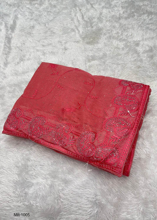 MR-1005 FANCY SAREE WITH SIROSKI WORK