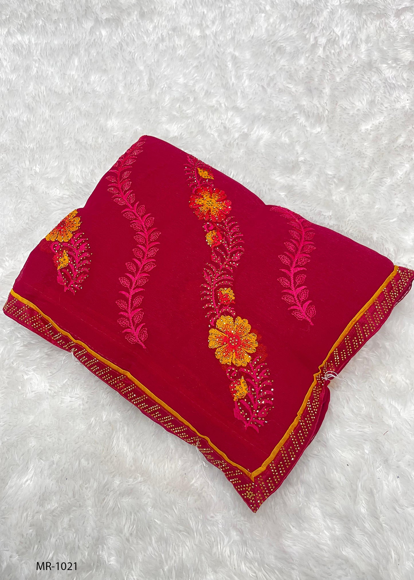 M.R-1021 FANCY SAREE WITH LEHRIYA WORK