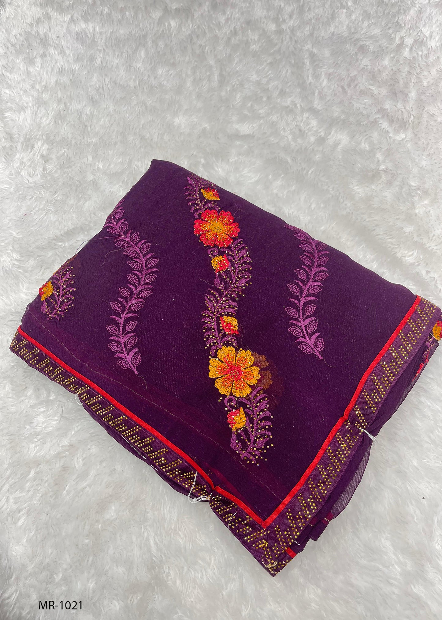 M.R-1021 FANCY SAREE WITH LEHRIYA WORK