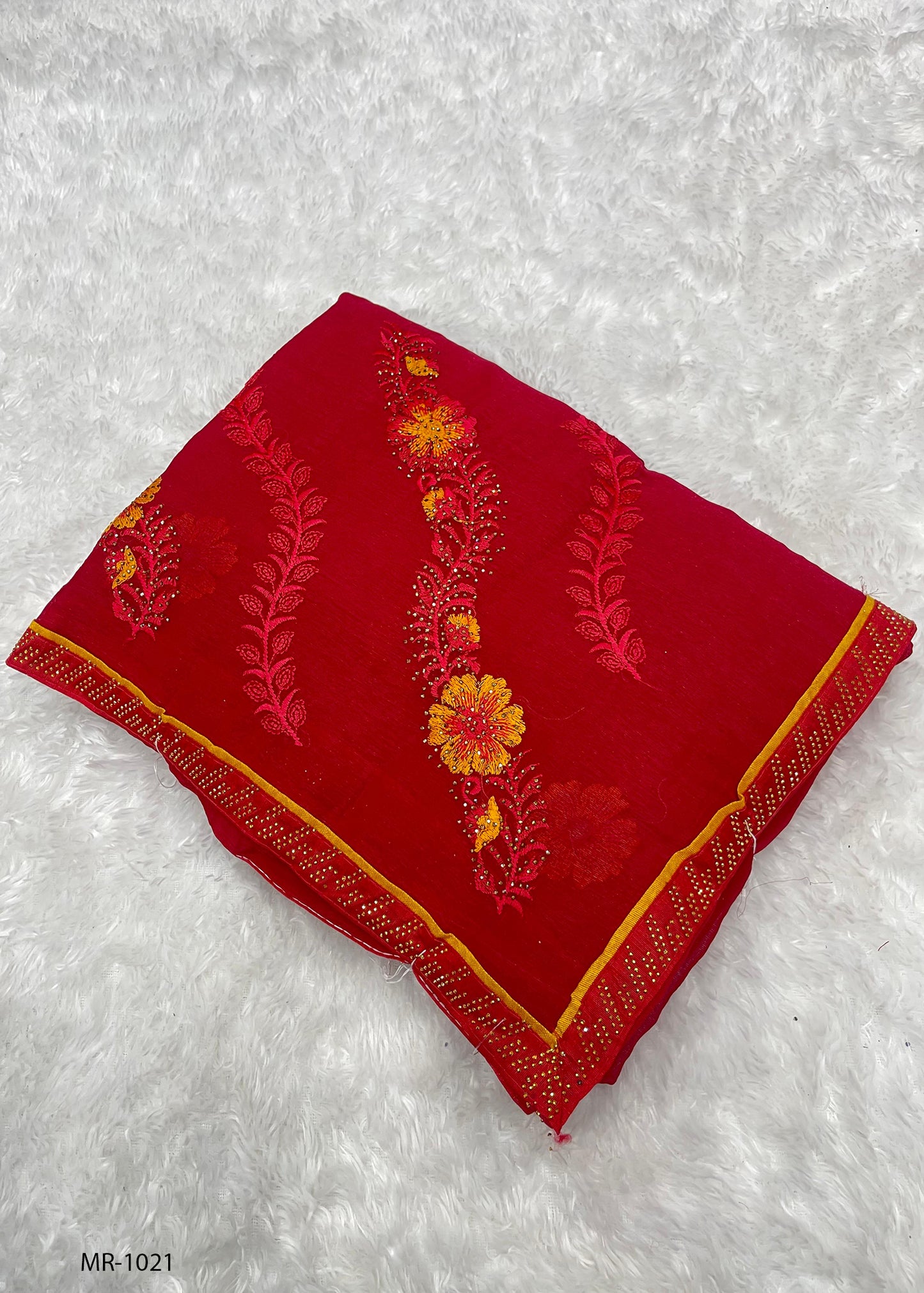 M.R-1021 FANCY SAREE WITH LEHRIYA WORK