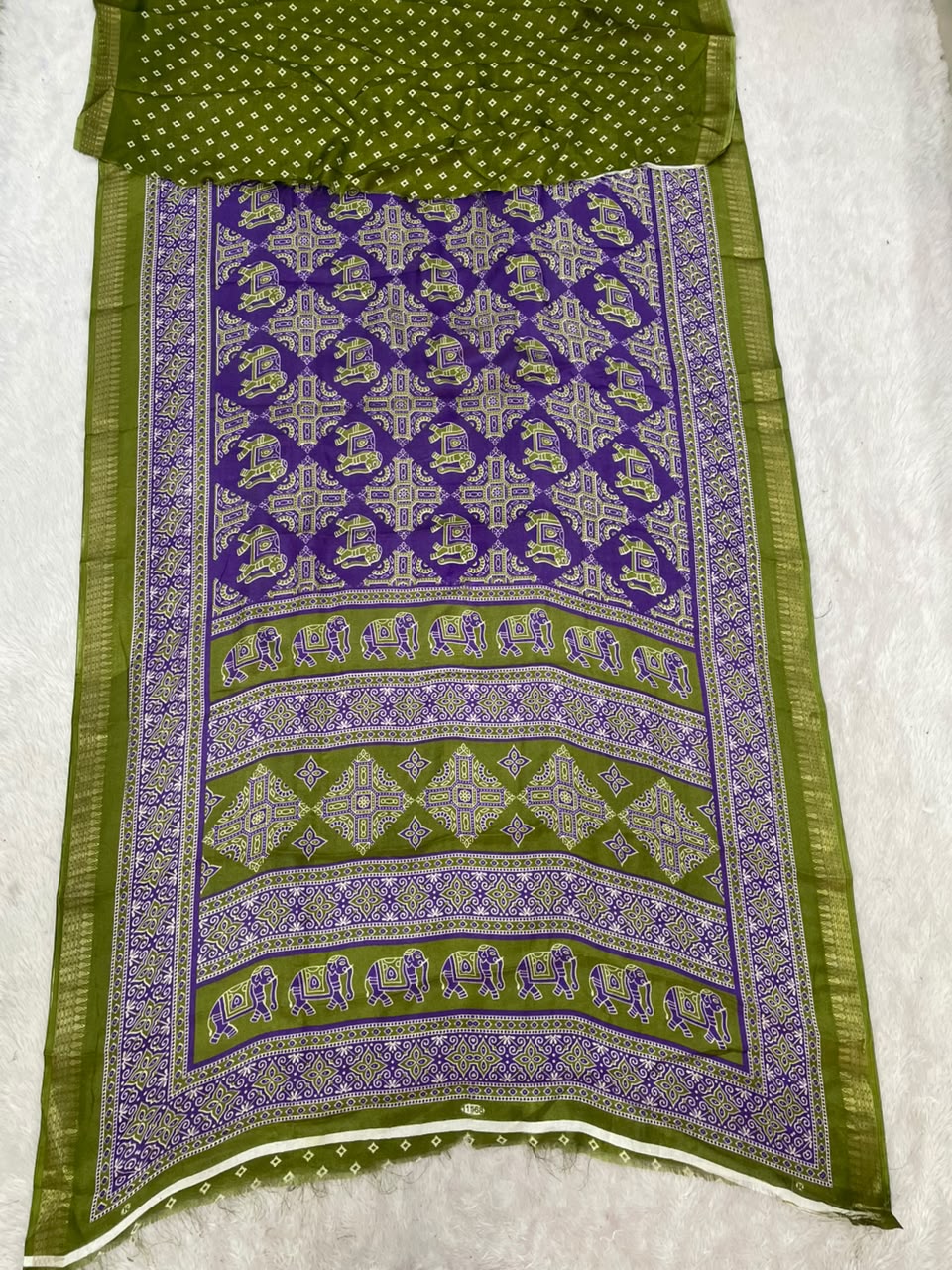 CP-7245 Marshmallow saree flat lay