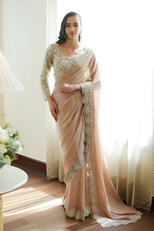 DT-1011 Faux Georgette Coding & Sequence with Real mirror work