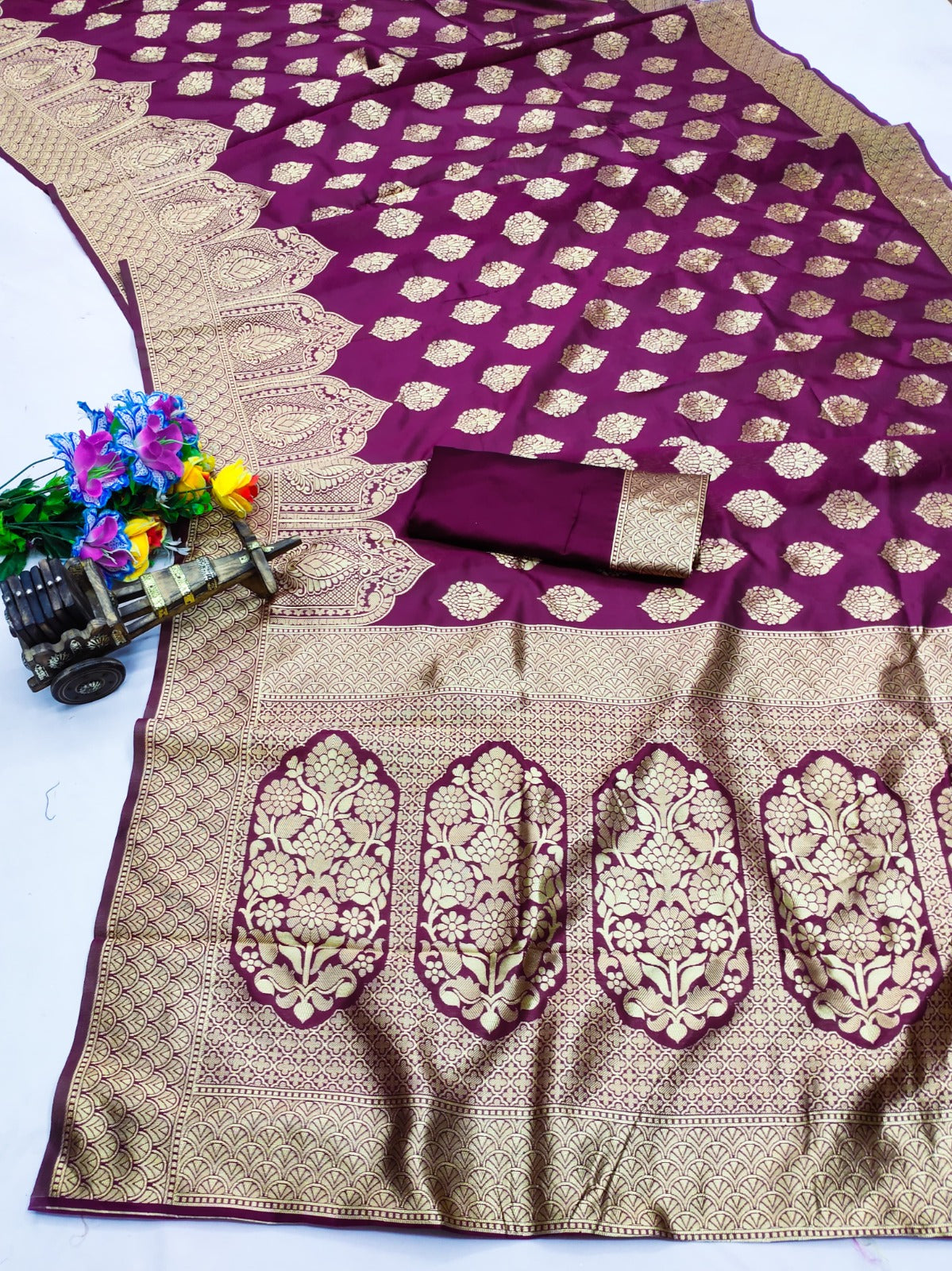 CH-LAXMI KOTA SOFT SILK SAREE WITH GRAND PALLU WITH PATLI WORK WITH BUTHA