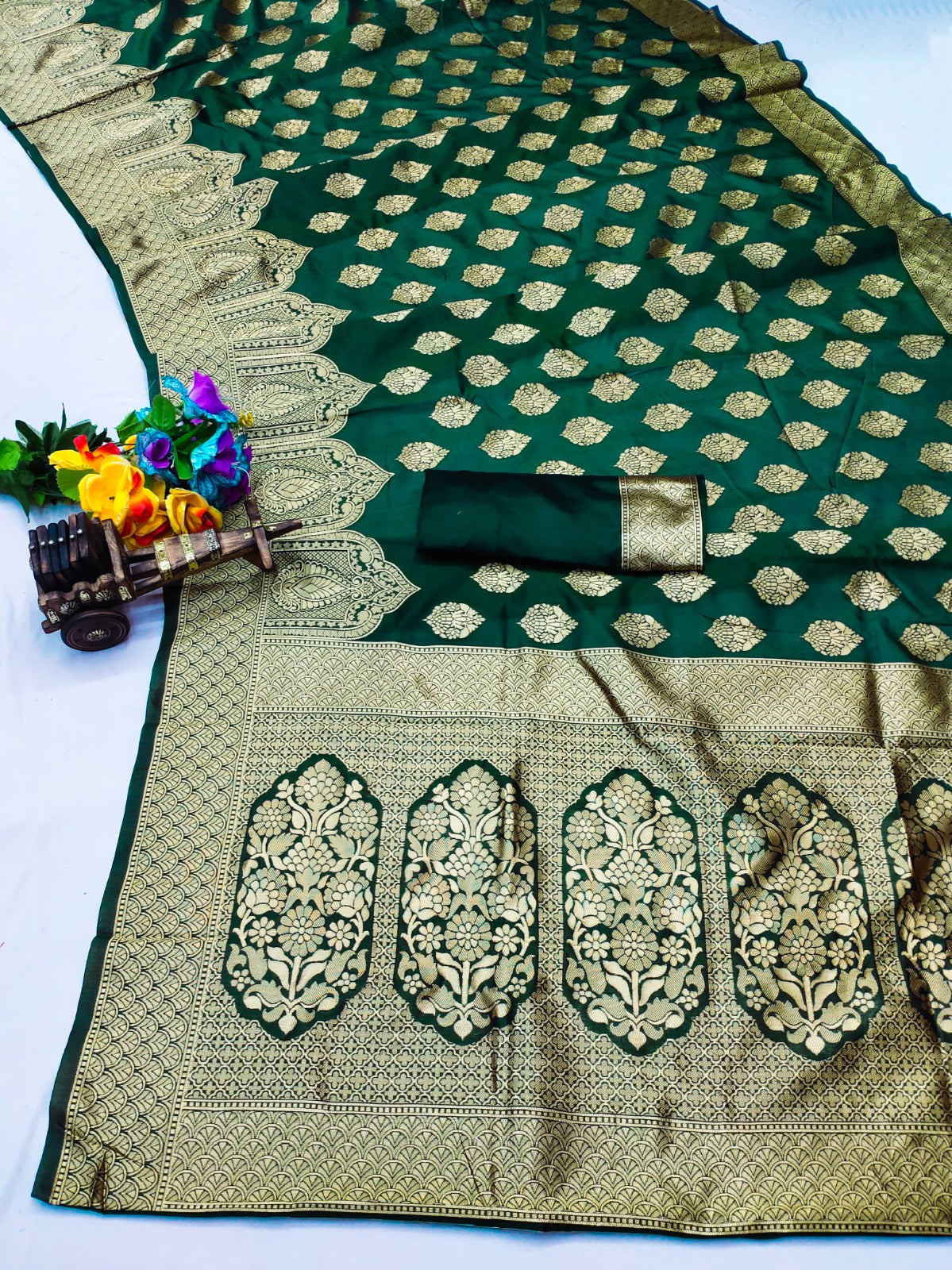 CH-LAXMI KOTA SOFT SILK SAREE WITH GRAND PALLU WITH PATLI WORK WITH BUTHA