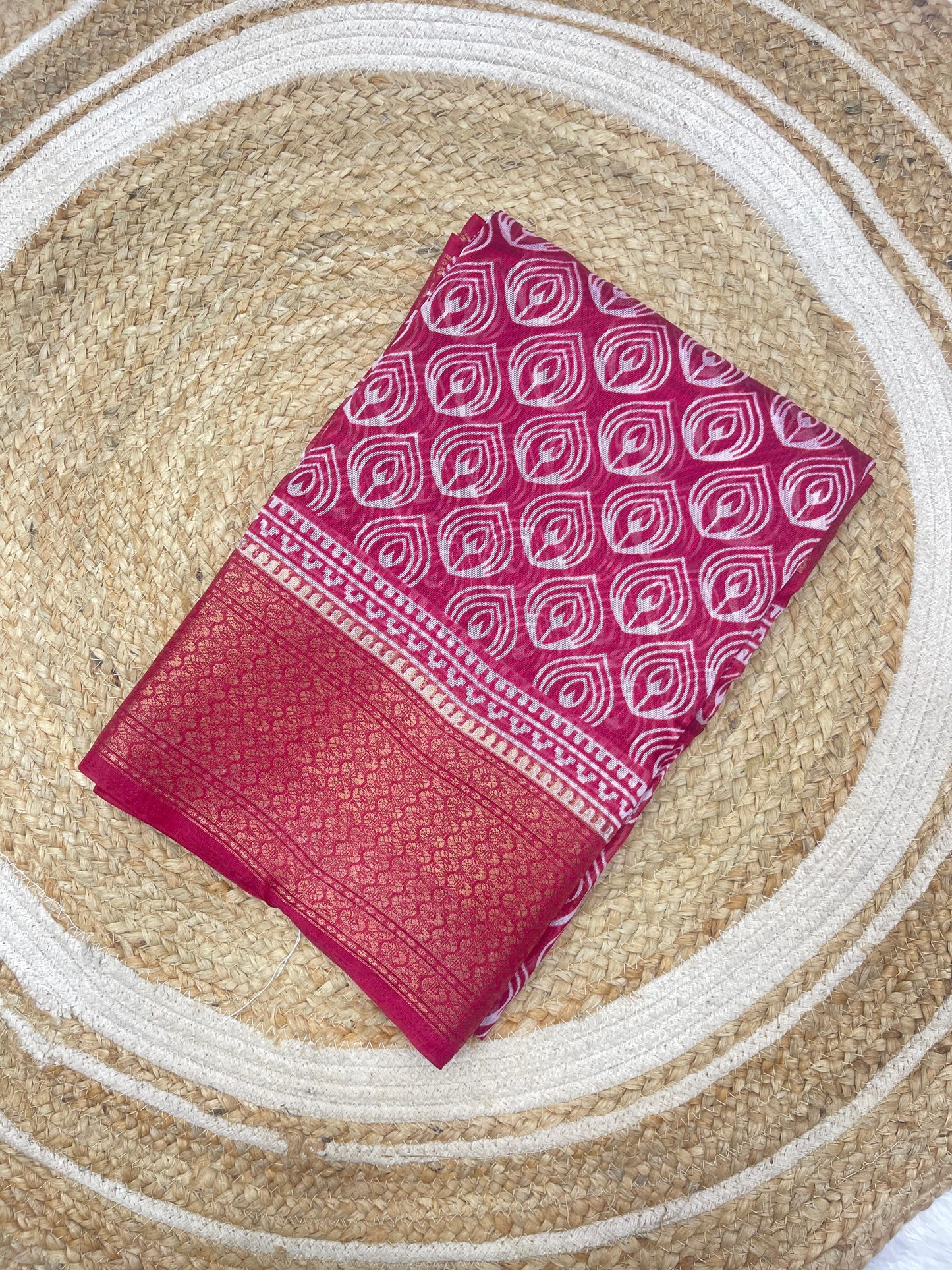 NF-1043 HEAVY LINEN COTTON WITH ALL OVER PRINT AND JARI HEAVY BRODER
