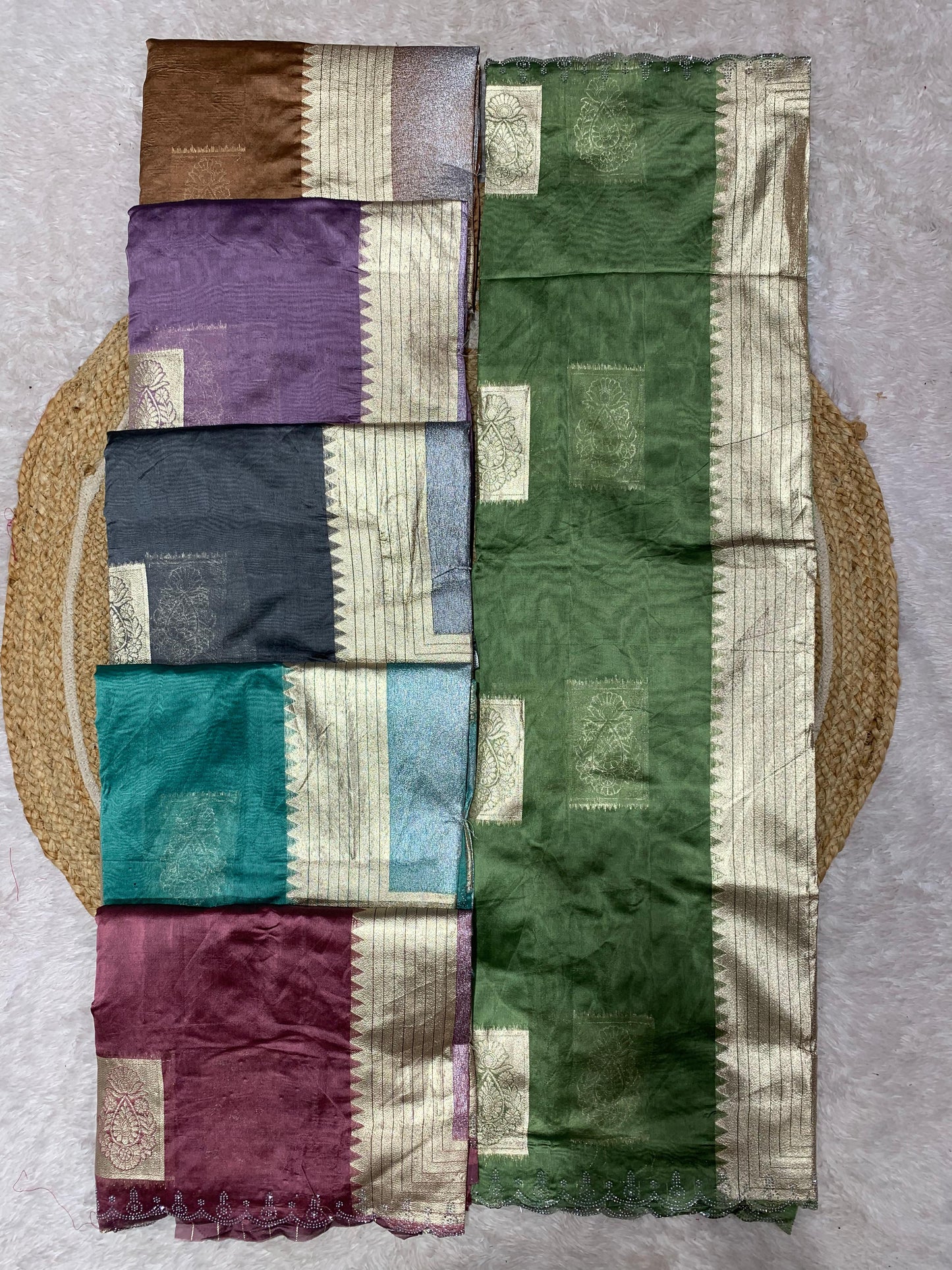 KAS-KANUPRIYA SILK ORGANZA SAREE WITH SIROSKI BORDER WITH BEAUTIFUL BHUTA DESIGN