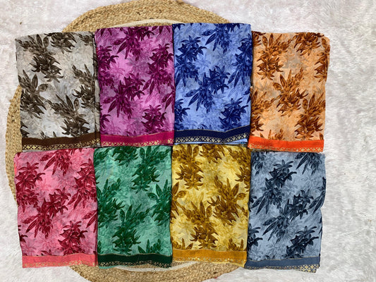 SV-CASIO Zomato Saree with Border with Flower Print