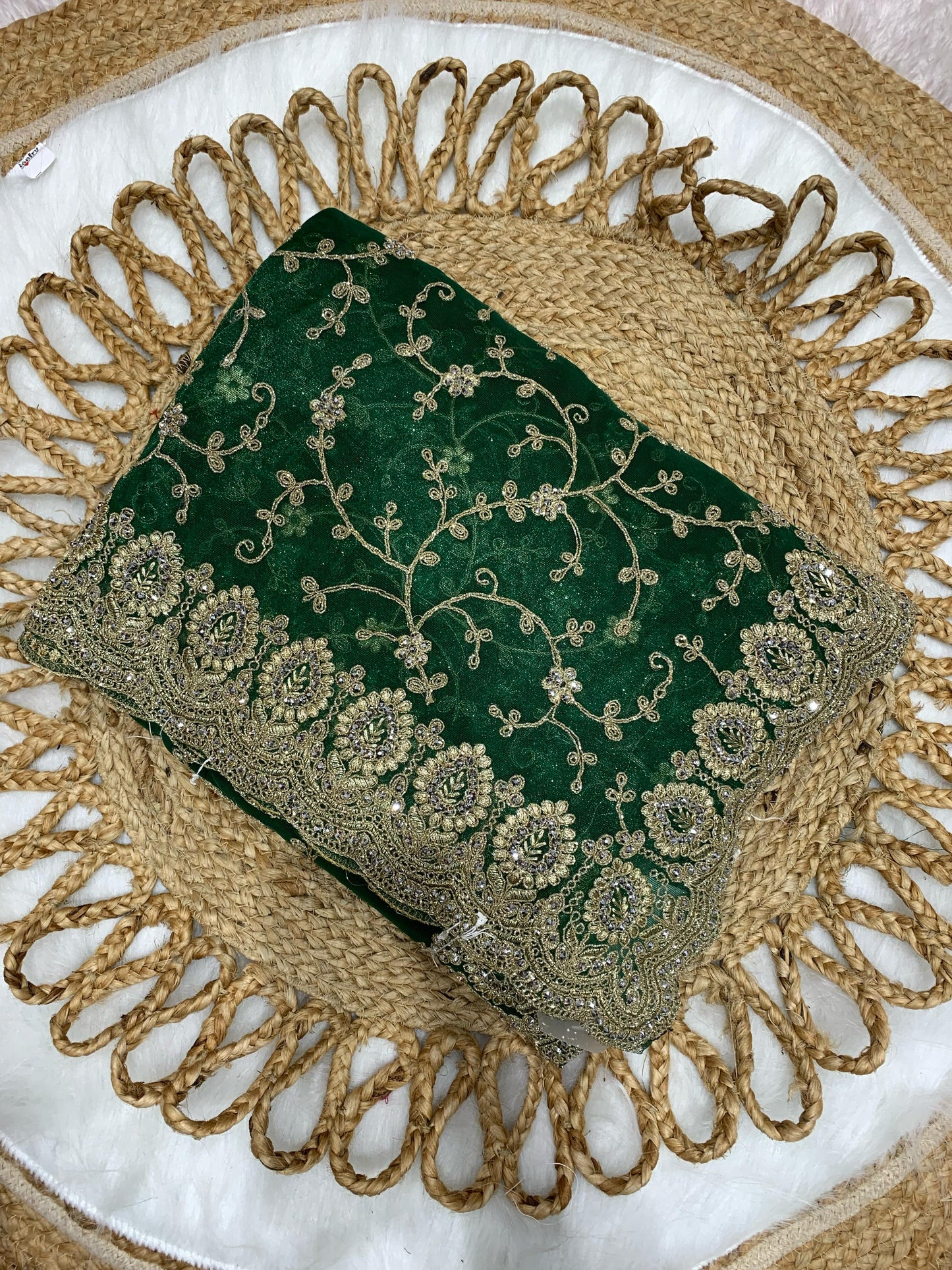 BS-RESHMI-DUPPTA PREMIUM TWILL NET SAREE WITH BEAUTIFUL JHAL WORK ALL OVER WITH DIAMOND SILVER JARKAN ALL OVER THE SAREE