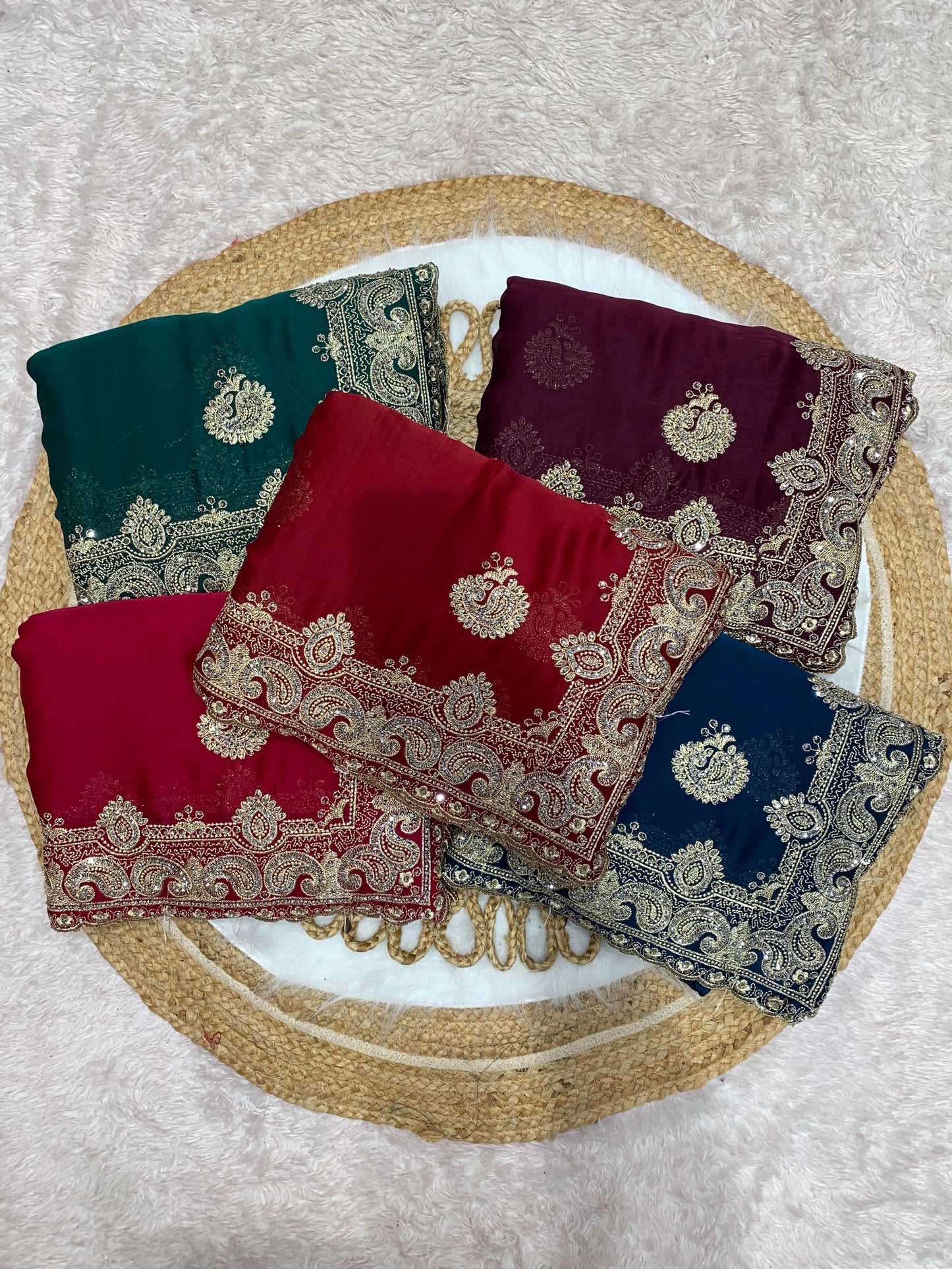 BS-RING-TONE PREMIUM SATIN SAREE WITH HEAVY C-PAALLU DESIGN WITH SILVER JARKAN DIAMOND WORK ALL OVER WITH BEAUTIFUL BHUTA DESIGGN