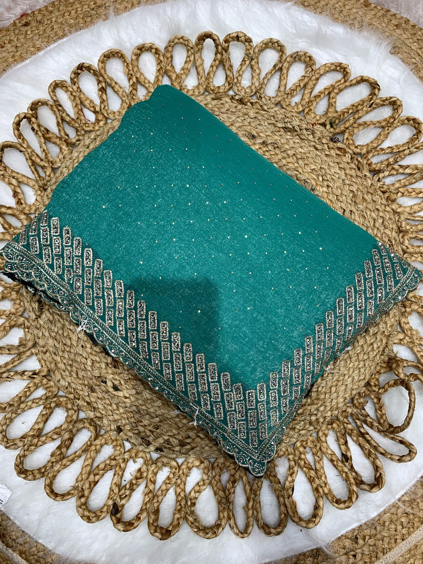 BS-PALLAVI PREMIUM FENDI SAREE WITHOUT JHARKAN UNIQUE WORK ALL OVER WITH CUTWORK BORDER