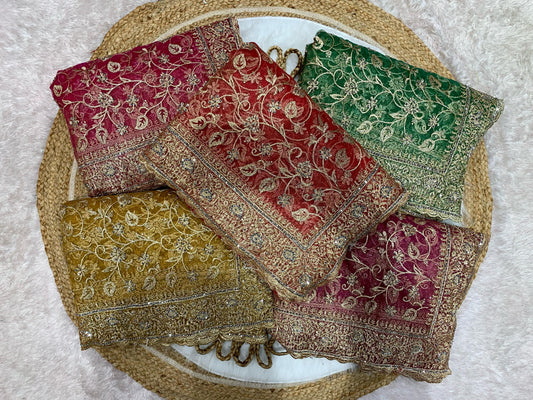 BS-MASTER-CARD PREMIUM TWILL NET SAREE WITH HEAVY EMBROIDERY WORK JHAL DESIGN IN DIAMOND JARKAN WORK ALL OVER