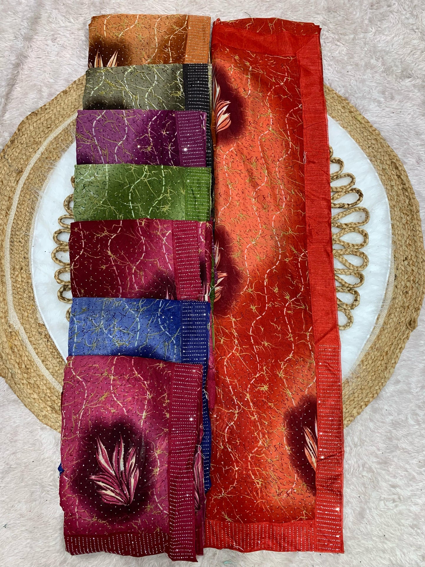 SV-7011 RENIYAL SAREE WITH SIROSKI WORK
