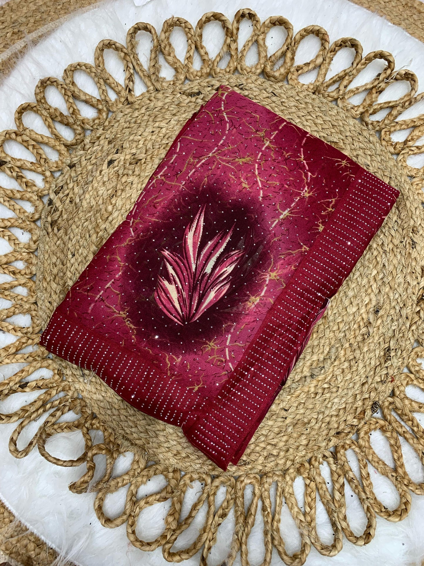 SV-7011 RENIYAL SAREE WITH SIROSKI WORK