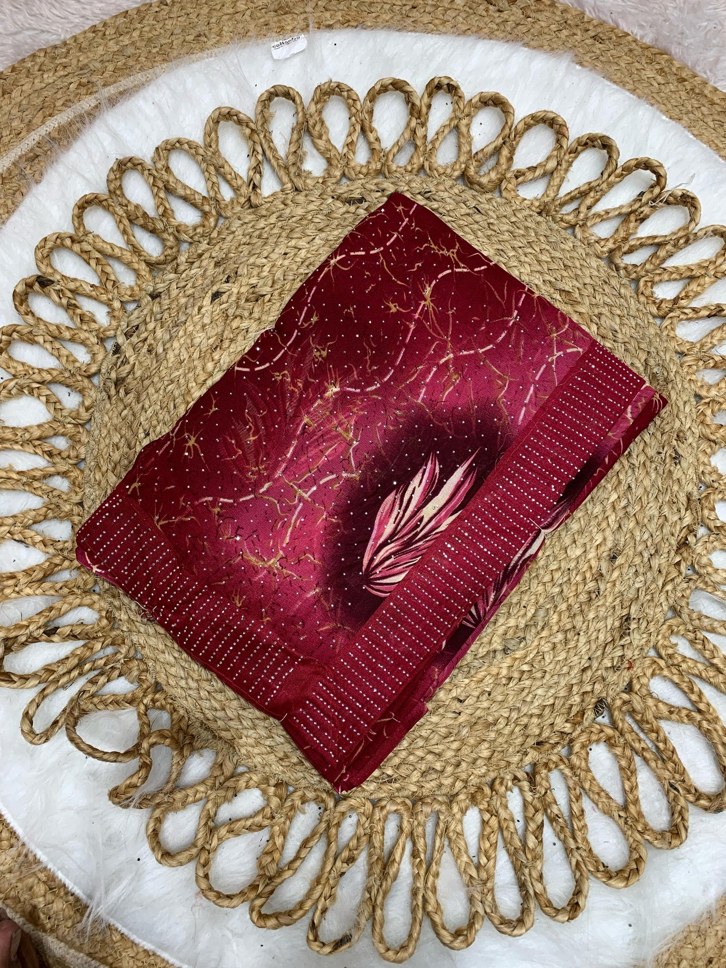 SV-7011 RENIYAL SAREE WITH SIROSKI WORK
