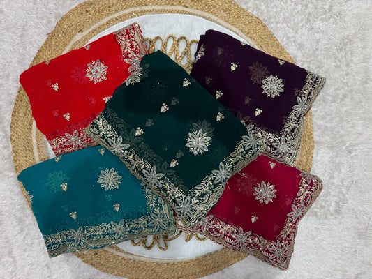 BS-KOLAVERI BLOOMING SAREE WITH PREMIUM EMBORIODERY WORK WITH DIMAOND AND SILVER JARKAN WORK ALL OVER
