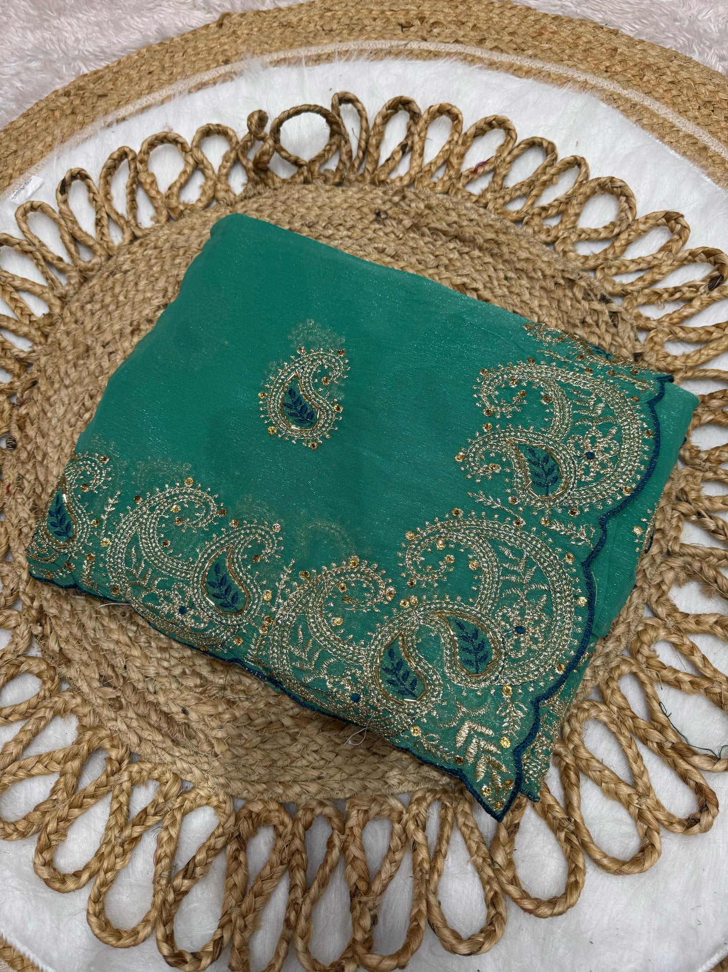 KAS-NANDLAL PREMIUM GLASS TISSUE WITH BEAUTIFUL BORDER PATTERN WITH CARRY DESIGN