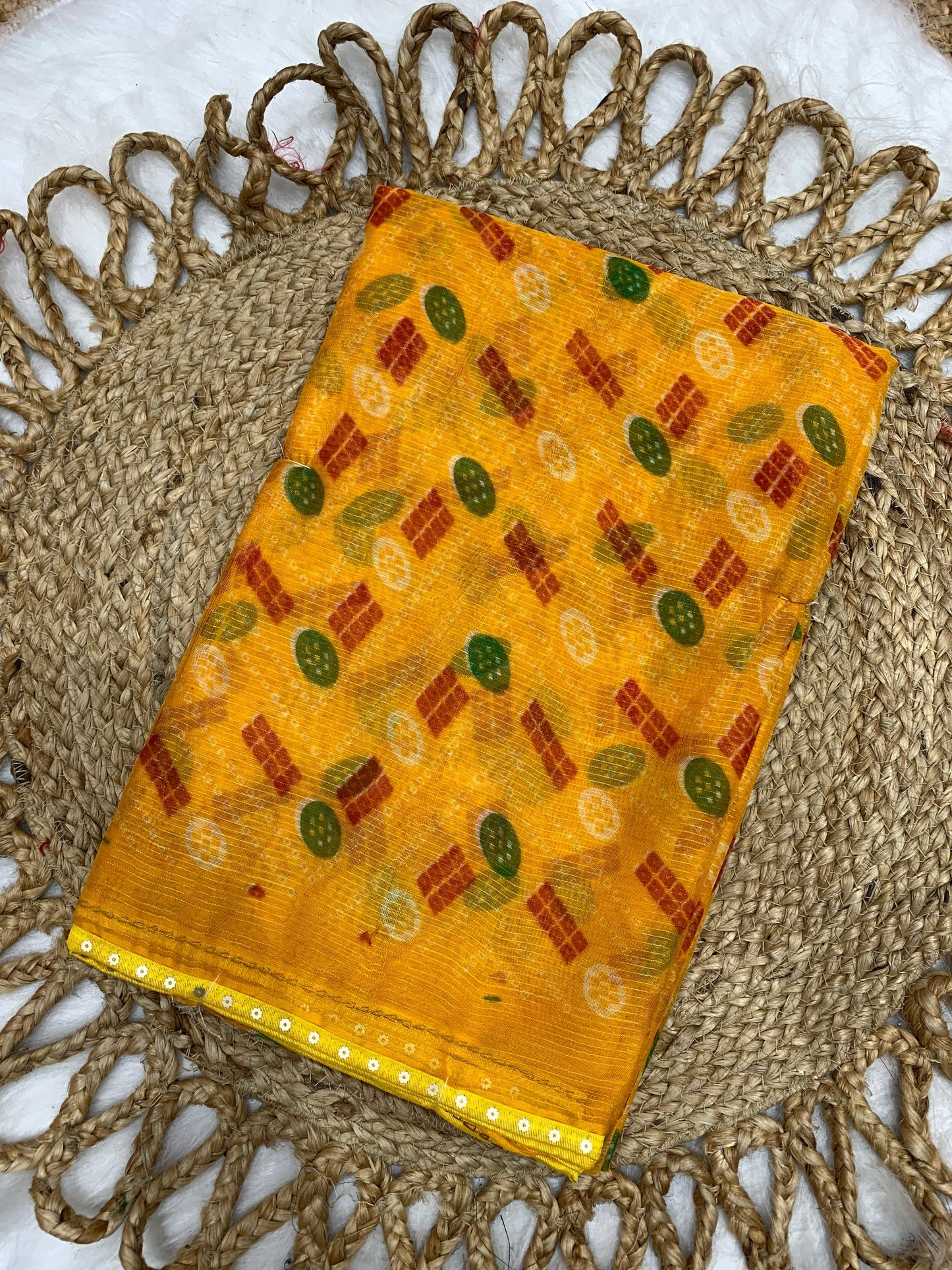 SV-BELLA ZOMATO SAREE WITH SEQUENCE LACE WITH BEAUTIFUL PRINT