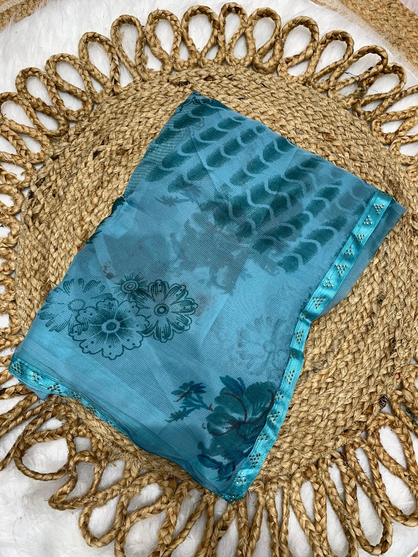 SV-LOCKDOWN 60 GRAM CHIFFON SAREE WITH SIROSKI BORDER