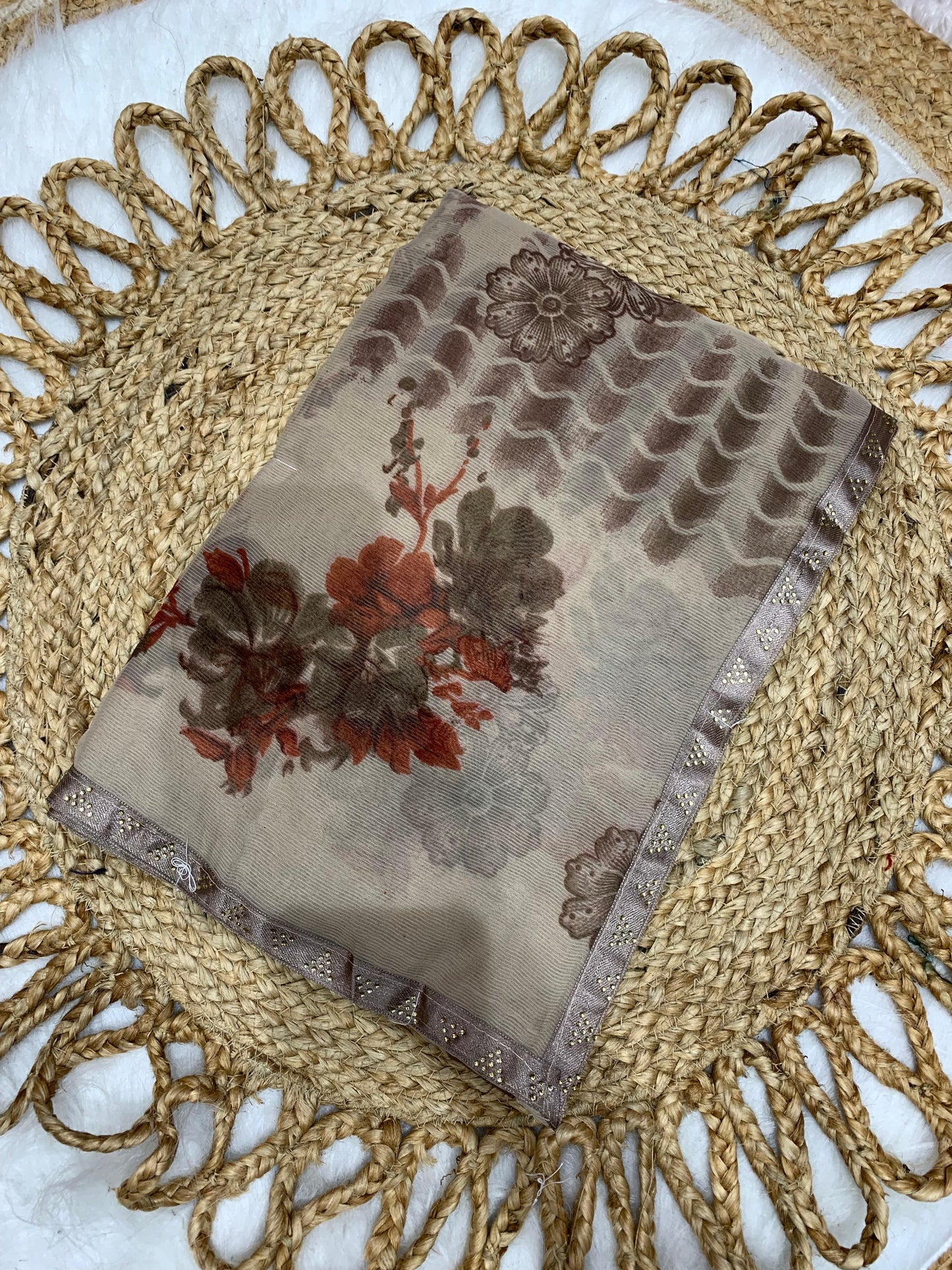 SV-LOCKDOWN 60 GRAM CHIFFON SAREE WITH SIROSKI BORDER